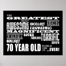 70th Birthday Party Greatest Seventy Year Old Print