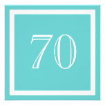 70th Birthday Party Invitation - Aqua invitations