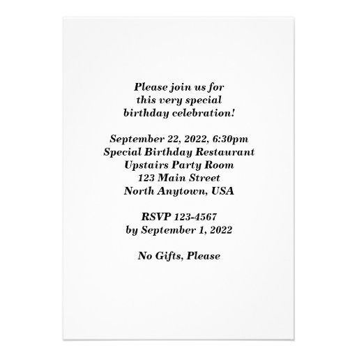 70th Birthday Party Invitation Butterfly