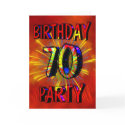 70th Birthday Party Invitation cards