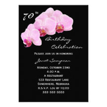70th Birthday Party Invitation -- Orchids