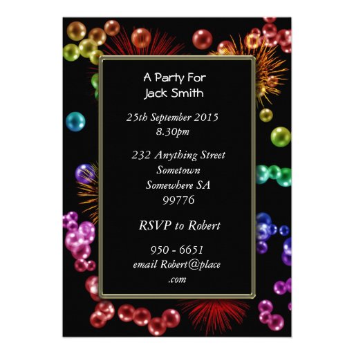 70th Birthday party Invitation with bubbles