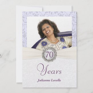 70th Birthday Party Ideas   on 70th Birthday Party Invitations Lavender Damask By Squirrelhugger