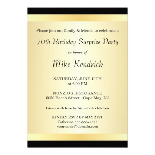 70th Birthday Party Invitations -  Photo Optional