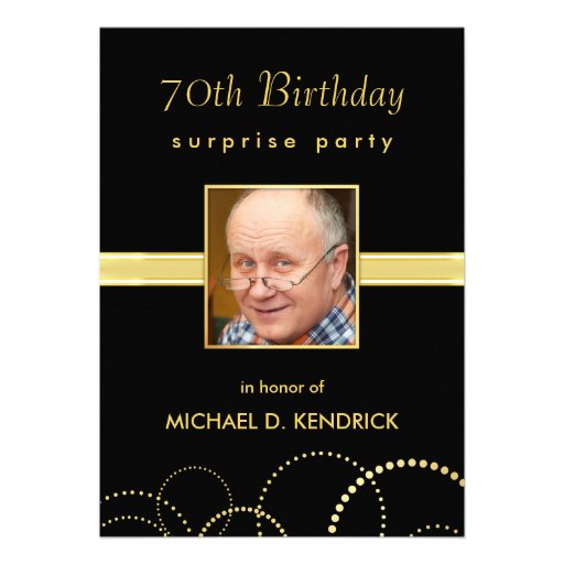 70th Birthday Party Invitations -  Photo Optional (front side)