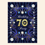 70th birthday party invite with masses of jewels invitations