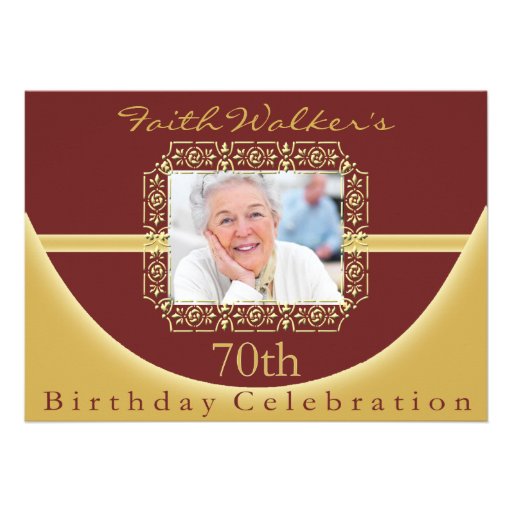 70th Birthday Party Personalized Invitation (front side)