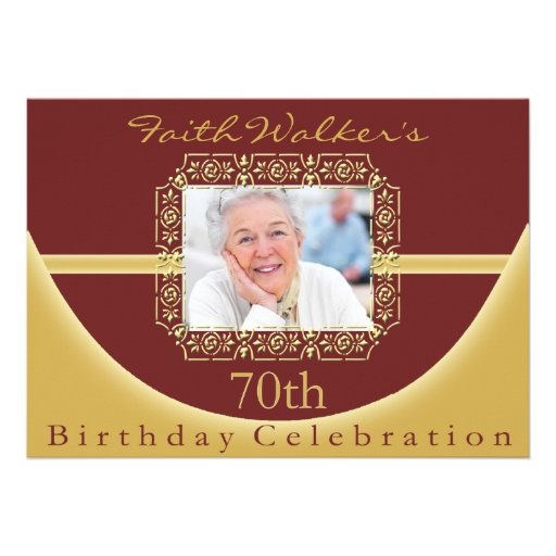 70th Birthday Party Personalized Invitation