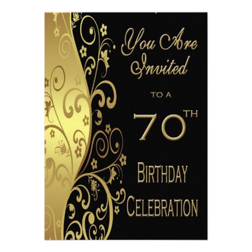 70th Birthday Party Personalized Invitation
