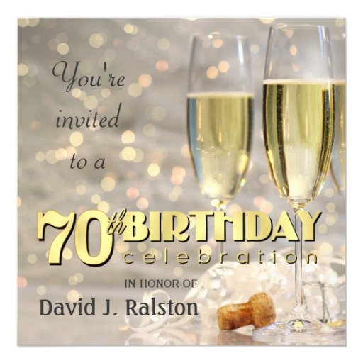 70th Birthday Party  - Personalized Invitations (front side)