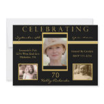 70th Birthday Party Tri Photo Invitations