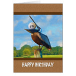 70th Birthday, Pelican with Golf Ball Card