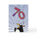 70th Birthday - Penguin Surprise Card