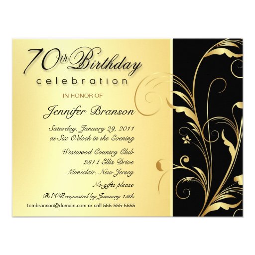 70th Birthday Surprise Party Invitations (front side)