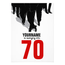 70th Birthday Swingers Rat Pack Party Personalized Announcement
