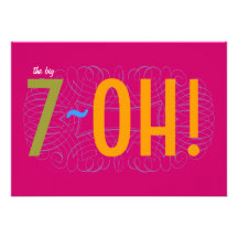 70th Birthday - the Big 7-OH! Invites