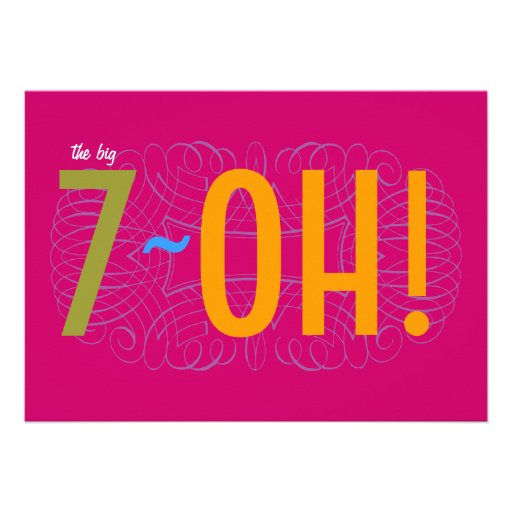 70th Birthday - the Big 7-OH! Invites