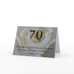 70th Birthday White rose Quote Greeting Cards