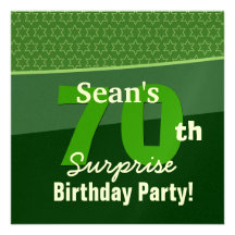 70th Surprise Birthday Kelly Green U595 Announcement