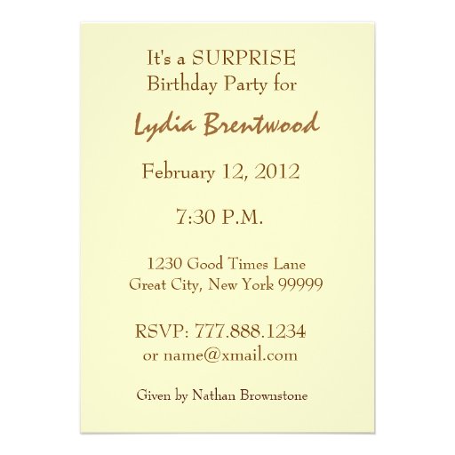 70th SURPRISE Birthday Party Invitation - GOLD