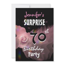 70th SURPRISE Birthday Party Invitation Pink Rose