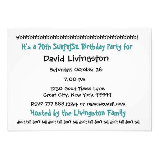 70th SURPRISE Birthday Party Invitation Template