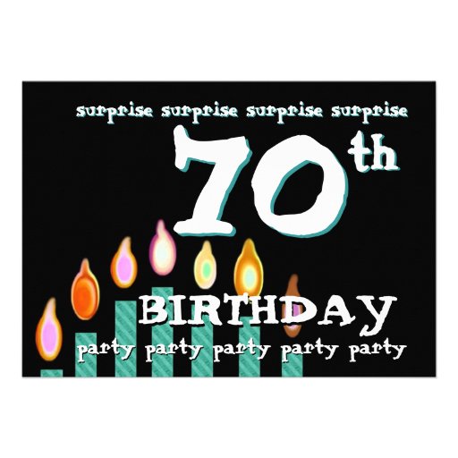 70th SURPRISE Birthday Party Invitation Template (front side)