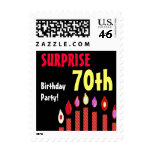 70th SURPRISE Birthday Party Stamp - Red Candles
