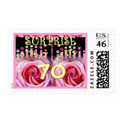 70th SURPRISE Birthday Party Stamp Roses &amp; Candles