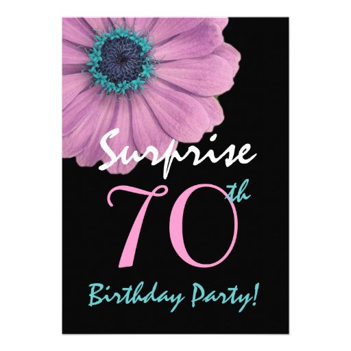 70th Surprise Birthday Pretty Pink Daisy Custom Invite