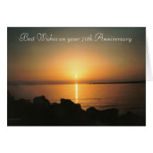 70th Wedding Anniversary Card Sunset