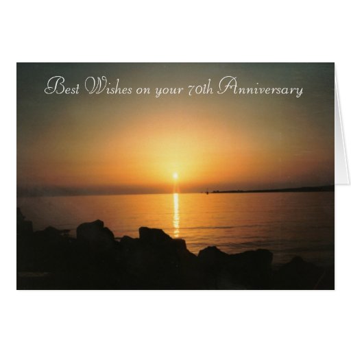 70th Wedding Anniversary Card Sunset Zazzle 