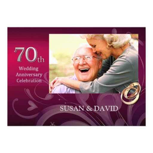 70th Wedding Anniversary Party Invitations