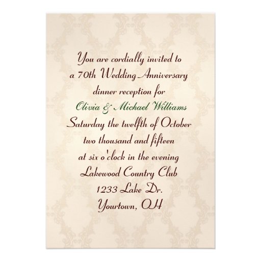 70th Wedding Anniversary Roses Cards