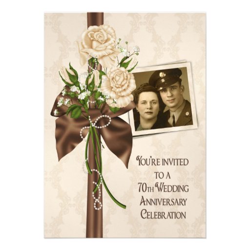 70th Wedding Anniversary Roses Cards