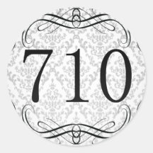 710 Area Code Round Sticker