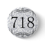 718 Area Code Pinback Button