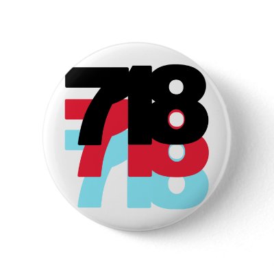 718 Area Code Buttons by crum6178
