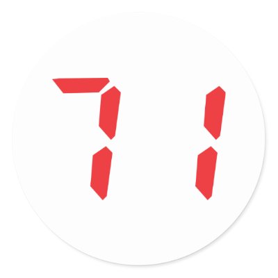 http://rlv.zcache.com/71_seventy_one_red_alarm_clock_digital_number_sticker-p217559207886798288qjcl_400.jpg