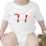 71 seventy-one red alarm clock digital number bodysuit