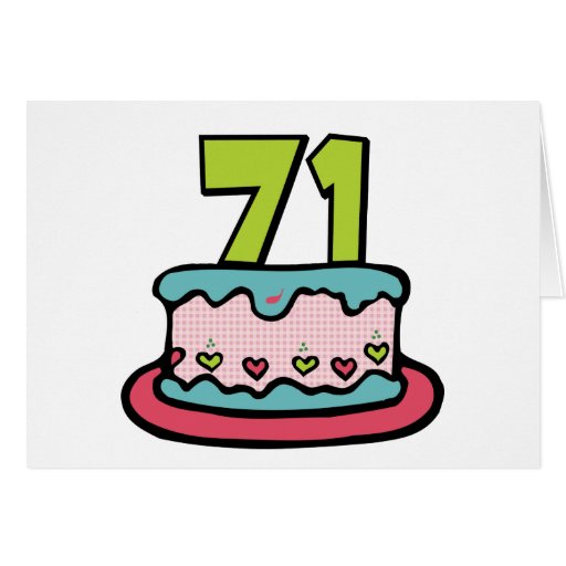 71 Year Old Birthday Cake Greeting Card Zazzle