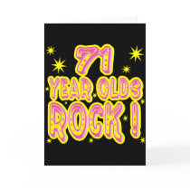 71 Year Olds Rock! (Pink) Greeting Card