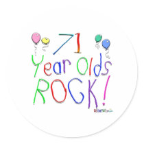 71 Year Olds Rock! Sticker