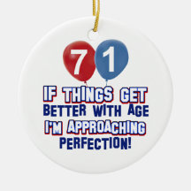 71st year old birthday gift christmas tree ornaments