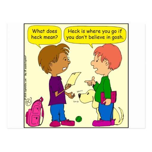 732 What Does Heck Mean Cartoon Postcard Zazzle