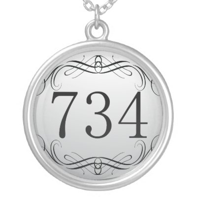 734 Area Code Necklaces by