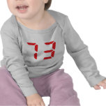 73 seventy-three red alarm clock digital number t-shirts