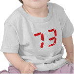 73 seventy-three red alarm clock digital number t shirts