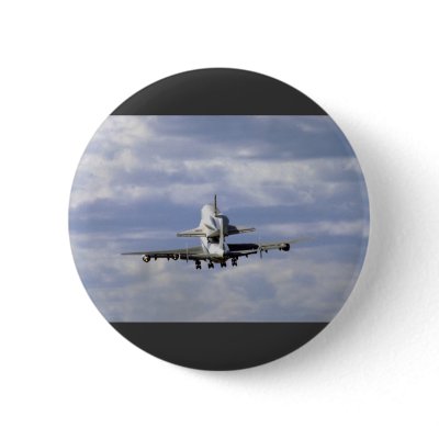 747 and shuttle take off, Ottawa International Air Pinback Button by transports