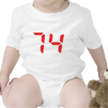 74 seventy-four red alarm clock digital number t shirts